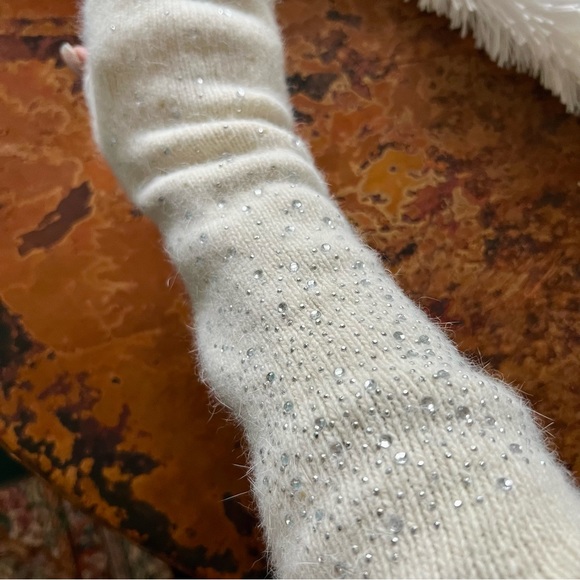 Accessories - Cashmere and mohair sparkle studded arm warmers. Elbow length. Elegant!